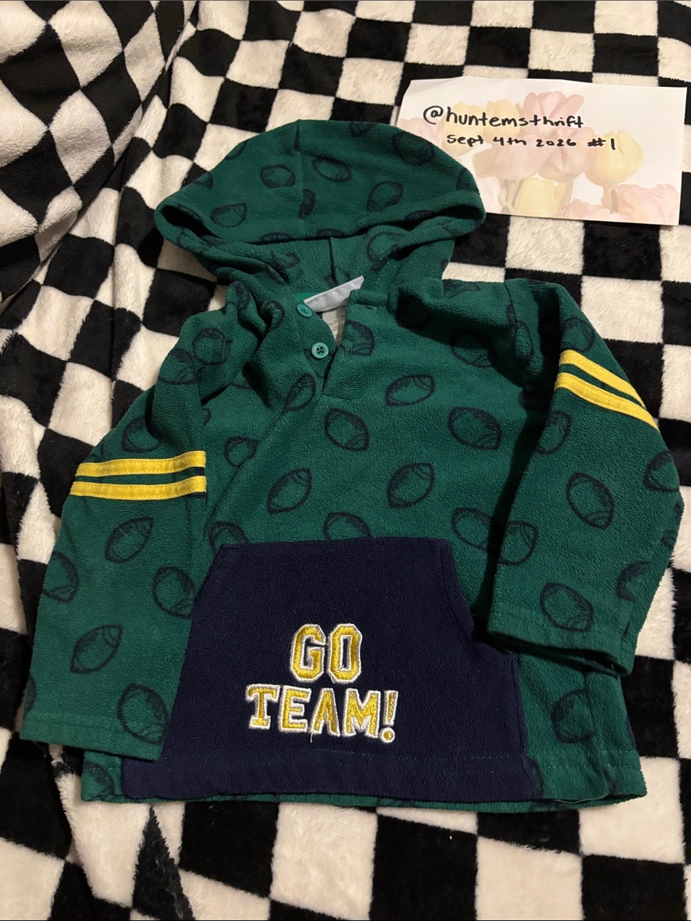 18 month green go team hoodie